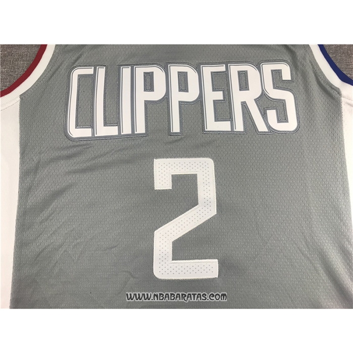 Camiseta Los Angeles Clippers Kawhi Leonard #2 Earned 2020-21 Gris